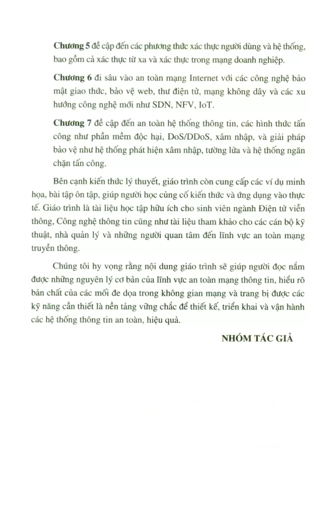 GIÁO TRÌNH AN TOÀN MẠNG THÔNG TIN